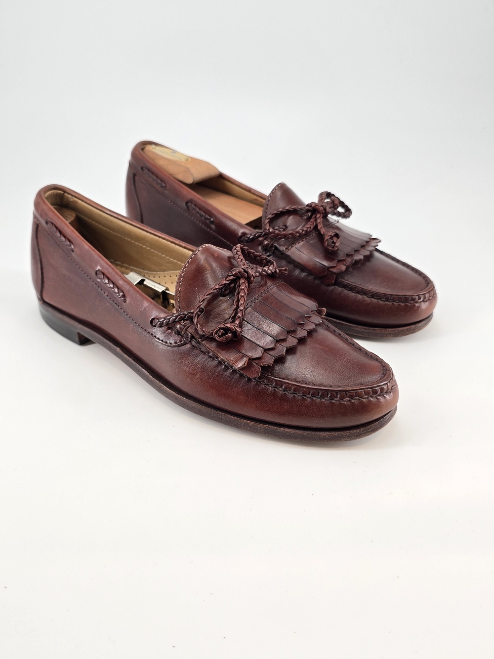 Allen Edmonds Maxfield 10 B Men's Kiltie Tassel Loafers in Chili
